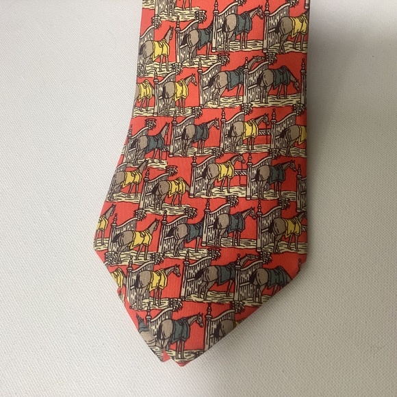 Hermes Men’s Silk Tie Authentic Horses - Picture 4 of 4
